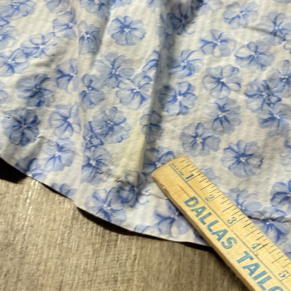 Vintage 1950s Blue Floral Dress Round Peter Pan Collar Puff Sleeve Girls Sz 5/6 - Picture 5 of 5